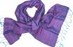 Raw silk scarf in purple