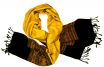 Woollen shawl in ochre and black