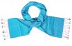 Luxurious silk scarf aqua mix