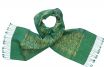 Silk scarf green ikat