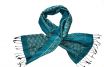 Silk scarf ikat aqua